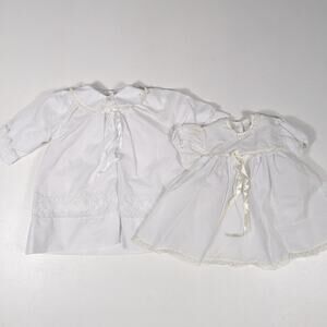 Vtg Madona Christening Dress Jacket Baby Girls Sz 6-12m White Wedding Foraml